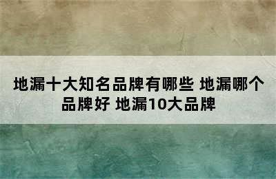 地漏十大知名品牌有哪些 地漏哪个品牌好 地漏10大品牌